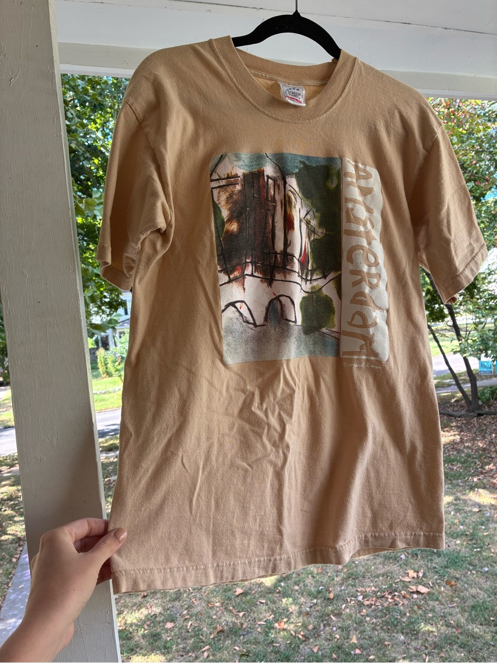 100% Cotton Beige Amsterdam Graphic Tee